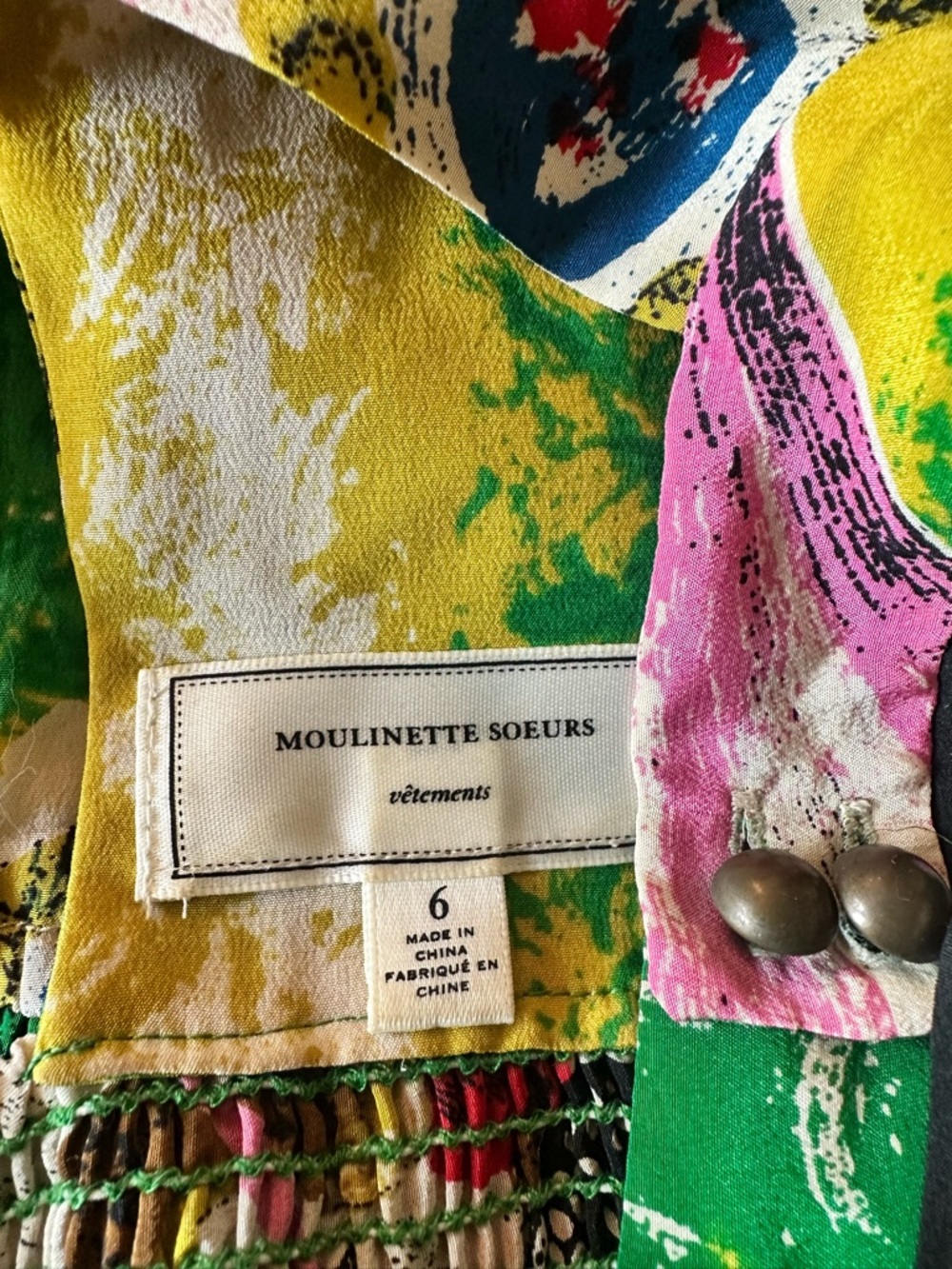Anthropologie Moulinette Soeurs carousel and horse silk dress size 6 - Picture 9 of 11